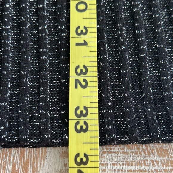 Urban Outfitters Sweater‎ Mini Dress Medium Womens Black Glitter Mock Neck Dress - Picture 6 of 10